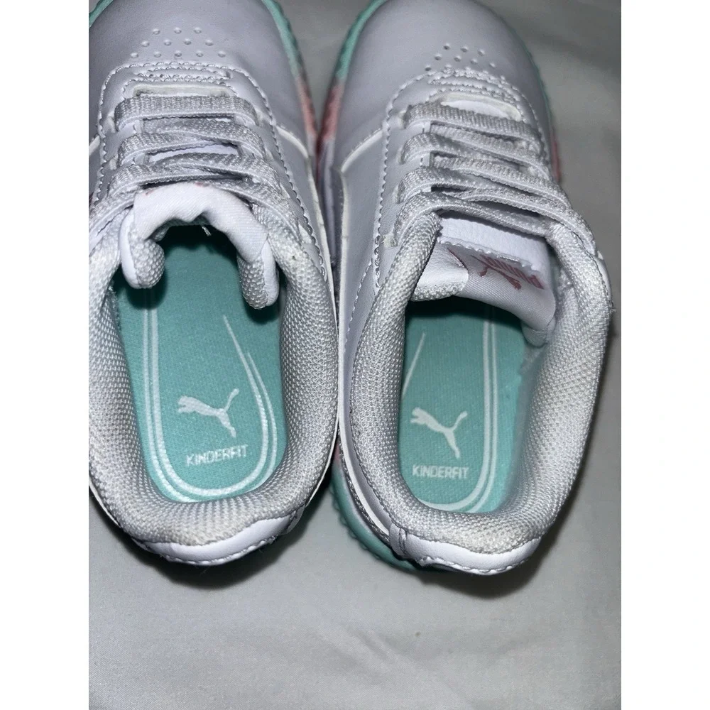 Puma Carina Platform Sneakers White Youth Kids Girls Size‎ 6C